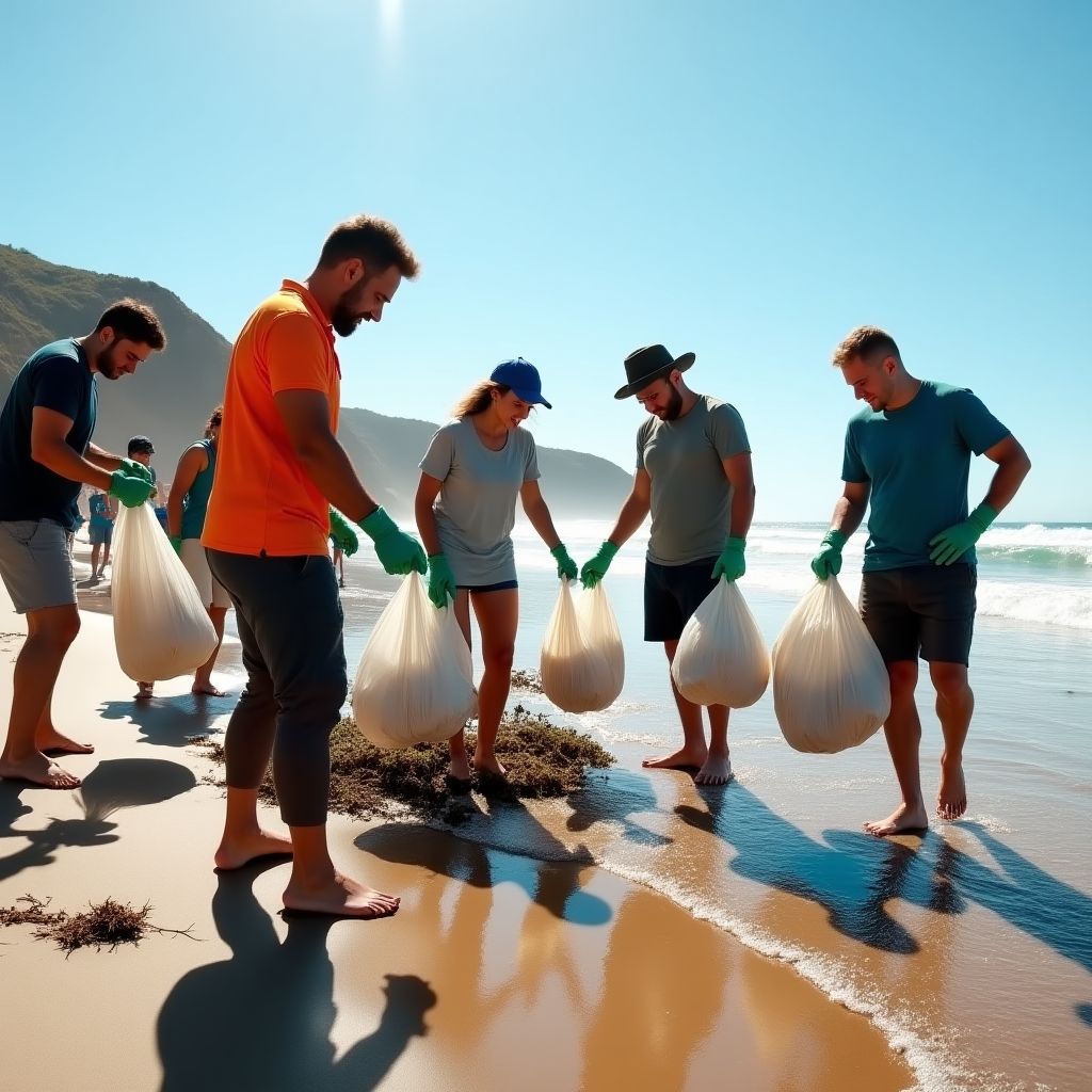 Beach cleanup volunteer event