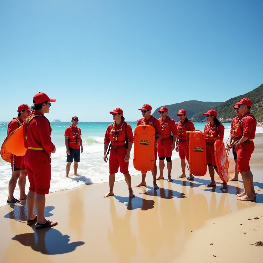 Beach safety demonstration